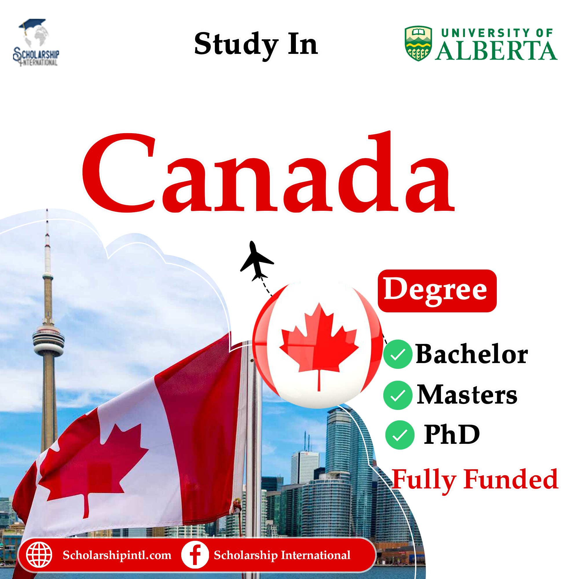 Canadian Scholarships Fully Funded for UAlberta No IELTS 2024